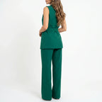 Women's Tailored Two-Piece Suit Set with Belt