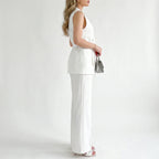 Women's Tailored Two-Piece Suit Set with Belt