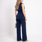 Women's Tailored Two-Piece Suit Set with Belt