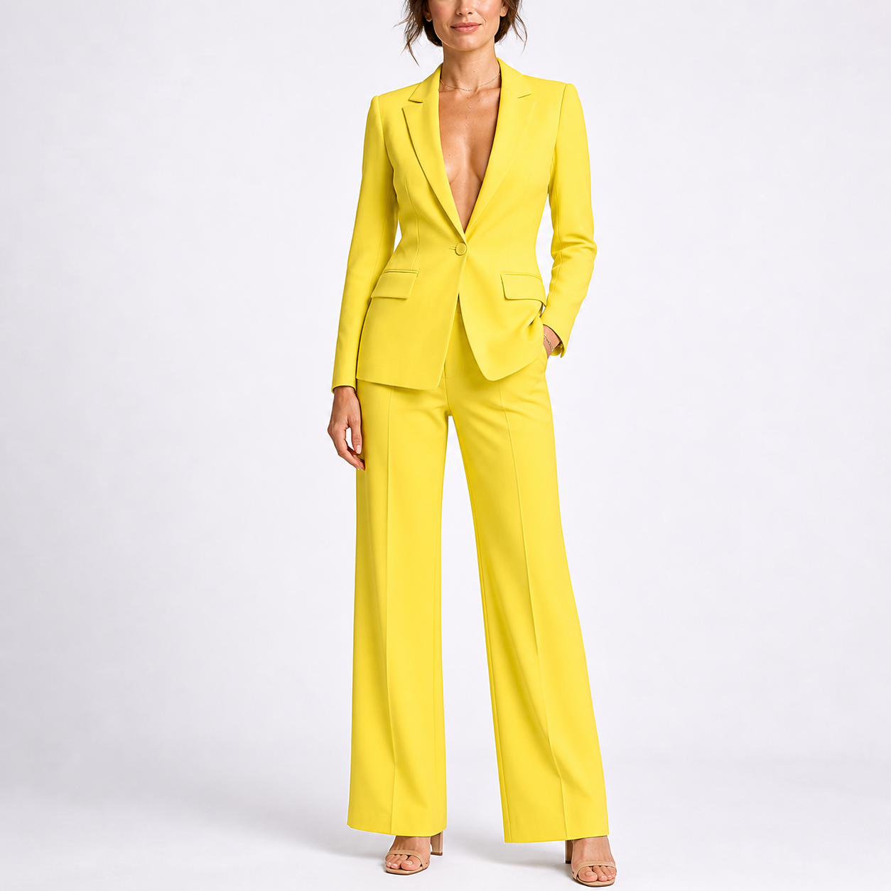 Women’s Tailored Blazer and Wide-Leg Pants Set