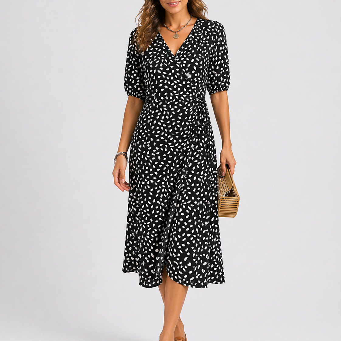 Women’s Summer Abstract Print Midi Dress