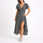 Women’s Summer Midi Dress with V-Neck