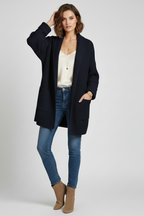 Women’s Cardigan with V Neck and Ribbed Surface