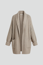 Women’s Cardigan with V Neck and Ribbed Surface