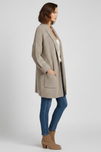 Women’s Cardigan with V Neck and Ribbed Surface