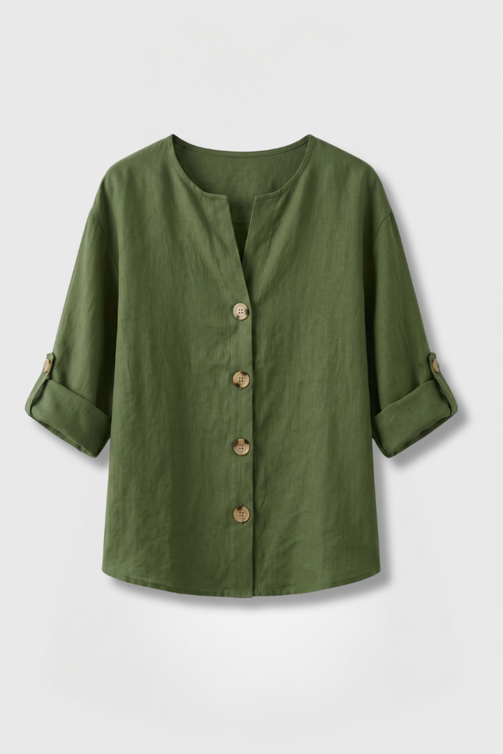 Women's Elegant Blouse with Button Front for Office Wear