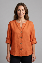 Women's Elegant Blouse with Button Front for Office Wear