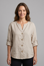 Women's Elegant Blouse with Button Front for Office Wear