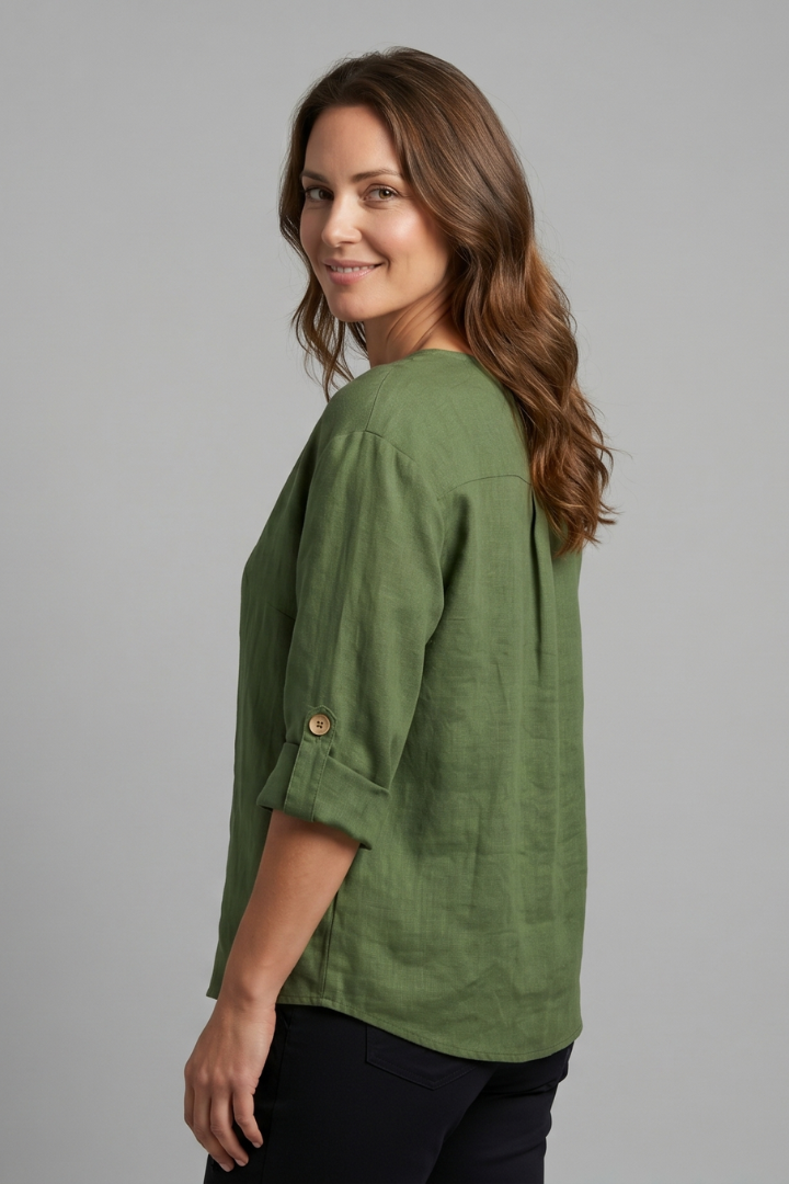 Women's Elegant Blouse with Button Front for Office Wear
