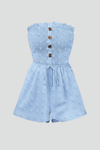 Women’s Jumpsuit with Bandeau Neckline and Button Front