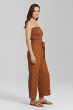 Women’s Jumpsuit with Bandeau Neckline and Button Front