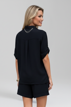 Women’s Jumpsuit with Button Front and Short Legs