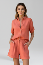 Women’s Jumpsuit with Button Front and Short Legs