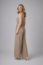 Women’s Jumpsuit with High Neckline and Wide Legs