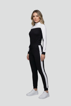 Women’s Jumpsuit with Hooded Neckline and Side Stripes