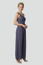 Women’s Jumpsuit with One-Shoulder Neckline and Wide Legs