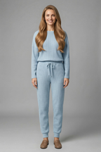 Women’s Jumpsuit with Round Neckline and Elastic Waist