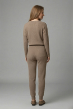 Women’s Jumpsuit with Round Neckline and Elastic Waist