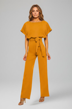 Women’s Jumpsuit with Round Neckline and Wide Legs