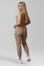 Women’s Jumpsuit with Square Neckline and Adjustable Straps