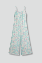 Women’s Jumpsuit with Square Neckline and Printed Surface