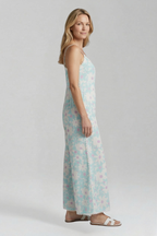 Women’s Jumpsuit with Square Neckline and Printed Surface