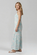 Women’s Jumpsuit with Square Neckline and Printed Surface