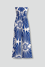Women’s Jumpsuit with Strapless Neckline and Printed Surface