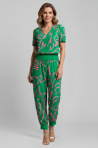 Women’s Jumpsuit with V Neckline and Elastic Waist
