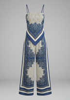 Women’s Jumpsuit with V Neckline and Printed Surface