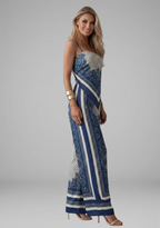 Women’s Jumpsuit with V Neckline and Printed Surface