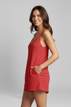Women’s Jumpsuit with V Neckline and Side Pockets