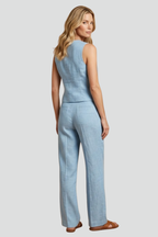 Women’s Jumpsuit with Wrap Neckline and Button Front