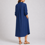 Women’s Summer Shirt Dress with Button Front and Relaxed Fit