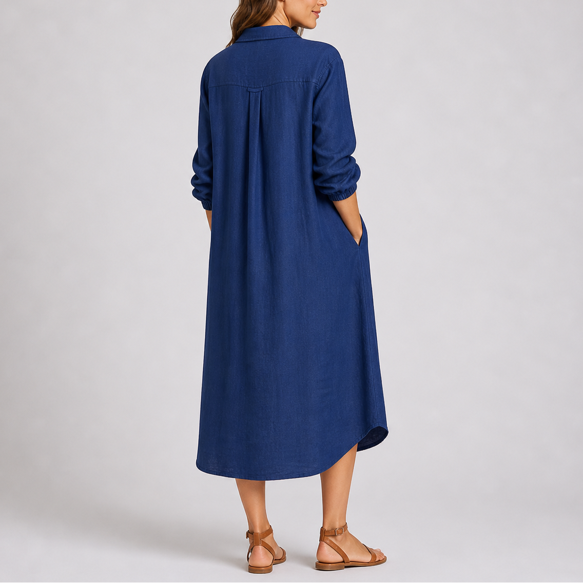 Women’s Summer Shirt Dress with Button Front and Relaxed Fit