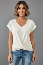 Women’s T-Shirt with V Neckline and Short Sleeves
