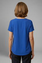 Women’s Tunic Top with Square Neck and Pleated Front