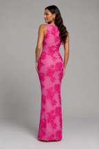 Women’s Floral Embroidered Maxi Dress – Sleeveless Occasion Dress