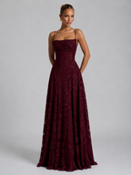Women’s Floral Maxi Dress – Sculpted Silhouette