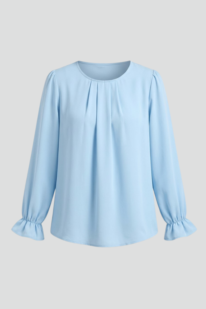 Women's puff sleeve pleated blouse for Office Wear