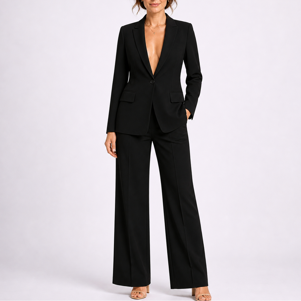 Women’s Tailored Blazer and Wide-Leg Pants Set