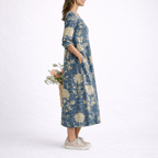 Linen Floral Dress