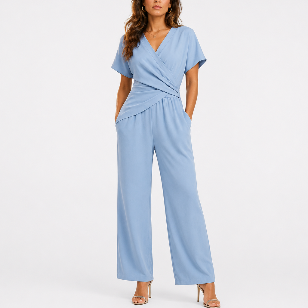 Women’s Elegant Wrap Jumpsuit Two-Piece Set