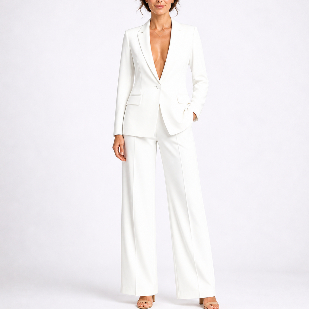 Women’s Tailored Blazer and Wide-Leg Pants Set