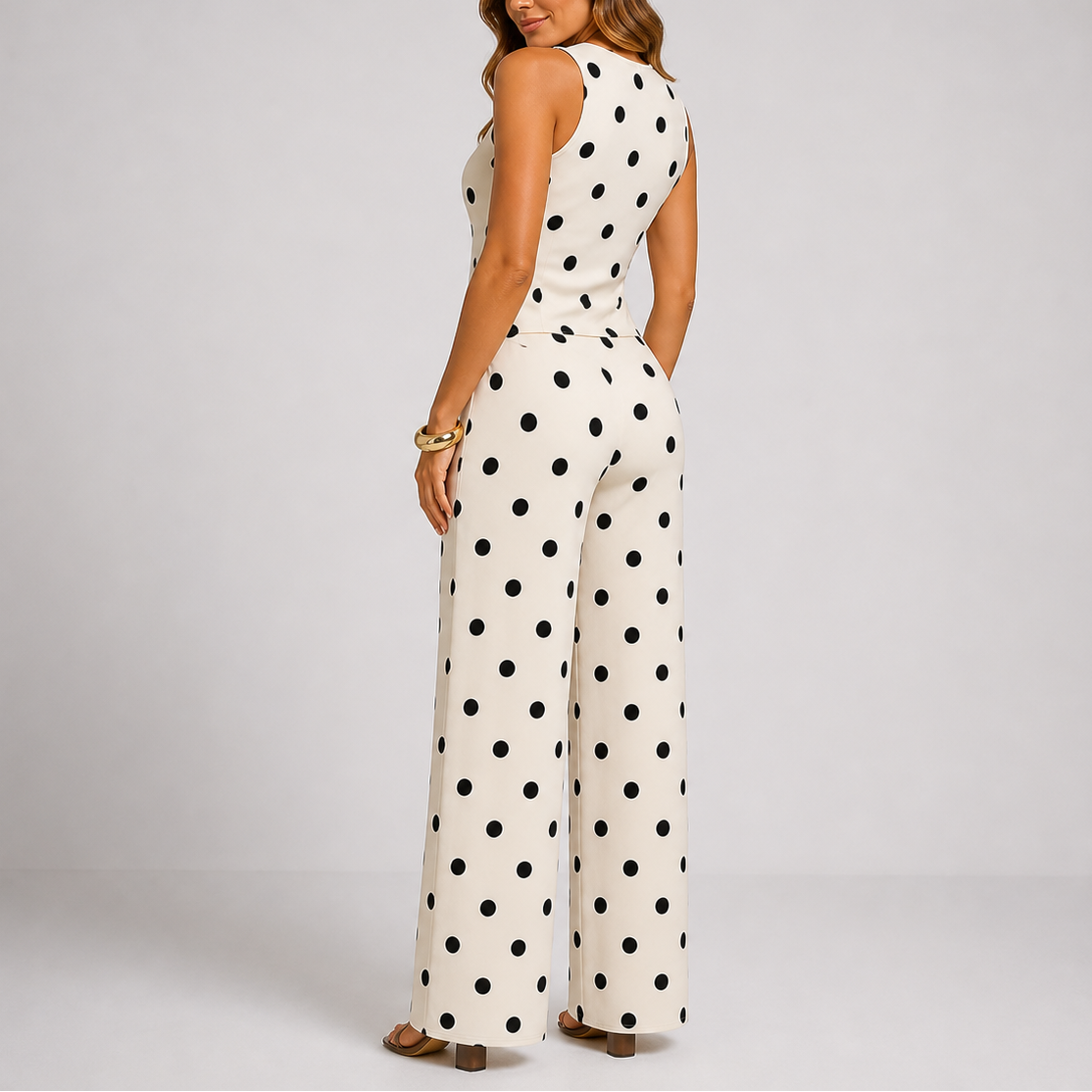 Women’s Summer Two Piece Set – Polka Dot